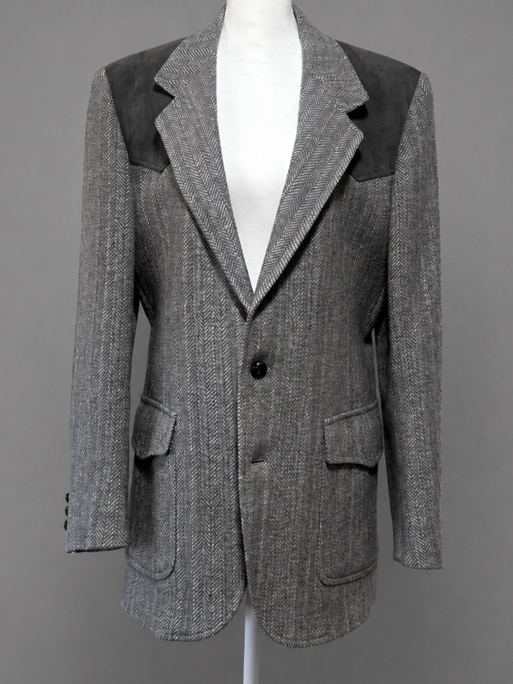 Vintage Pendleton Western Yoke Herringbone Wool Sport Coat Blazer USA 40L